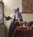 3 women portraits 17th century hall - Young Woman with a Water Jug :: Johannes Vermeer
