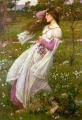 Young beauties portraits in art and painting - Windswept :: John William Waterhouse
