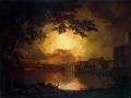 Italy - Firework Display at the Castel Sant' Angelo in Rome :: Joseph Wright of Derby