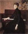 8 female portraits hall - At the Piano :: Julian Alden Weir