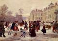 Street and market genre scenes - A Winter's Day :: Leon Joseph Voirin