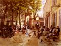 Street and market genre scenes - The cafe terrace :: Leon Joseph Voirin 