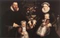 Family Portrait - Portrait of Antonius Anselmus, His Wife and Their Children :: Maarten de Vos