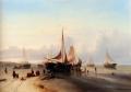 Sea landscapes with boats - Moored Fishing Fleet On The Beach Of Scheveningen :: Mauritz Verveer