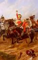 History painting -  Life-Guards Charging At The Battle Of Waterloo :: Richard Caton Woodville