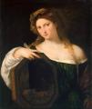 2 women portraits 16th century hall - Profane Love (Vanity) by TIZIANO Vecellio