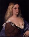 2 women portraits 16th century hall - Violante (La Bella Gatta) by TIZIANO Vecellio