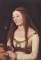 2 women portraits 16th century hall - Katarina Schwartz's portrait with attributes of her Saint patroness :: Hans Holbejn The Elder