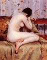Nu in art and painting - Modern Magdalen  ( Nude on sofa ) :: William Merritt Chase