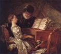 Romantic scenes in art and painting - Music Lesson :: Jean-Honore Fragonard