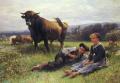 Village life - Herdsman's Repose :: Edouard Bernard Debat-Ponsan