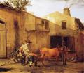 Village life - A Smith Shoeing an Ox :: Karel Dujardin