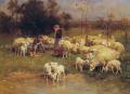Village life - Guarding the Flock :: Luigi Chialiva
