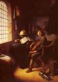 Interiors in art and painting - An Interior with a Young Violinist 1637 :: Gerrit Dou 