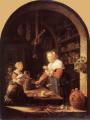 Interiors in art and painting - The Grocers Shop :: Gerrit Dou