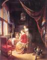 Interiors in art and painting - The Lady at her Dressing-Table :: Gerrit Dou