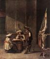 Interiors in art and painting - Guardroom with Soldiers Playing Cards :: Jacob Duck