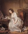 Interiors in art and painting - The Broken Mirror :: Jean Baptiste Greuze