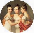5 women portraits ( the beginning of 19 centuries ) - Three graces :: Alexandre Jean Dubios Drahonet