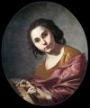3 women portraits 17th century hall - Clavichord Player :: Bernardo Cavallino 