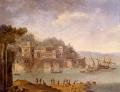 Architecture - Harbour Scene With Ships By A Tower :: Orazio Grevenbroeck