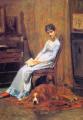Interiors in art and painting - The Artist's Wife and his Setter Dog :: Thomas Eakins
