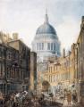 Architecture - St Paul's Cathedral from St Martin's-le-Grand :: Thomas Girtin