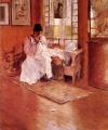 Interiors in art and painting - For the Little One aka Hall at Shinnecock :: William Merritt Chase