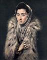 2 women portraits 16th century hall - Lady with a Fur :: El Greco