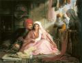 Arab women (Harem Life scenes) in art  and painting - Green Moroccan Courtship :: Edward F.