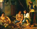Arab women (Harem Life scenes) in art  and painting - Women of Algiers in their Apartment  :: Eug&#1080;ne Delacroix