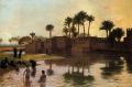 Arab women (Harem Life scenes) in art  and painting - Bathers by the Edge of a River :: Jean-Leon Gerome
