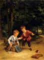 Children's portrait in art and painting - Playing Marbles :: Andre Henri Dargelas