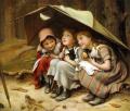 Children's portrait in art and painting - Three Little Kittens :: Joseph Clark