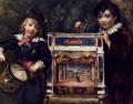 Children's portrait in art and painting - Portrait Of The Artist's Two Sons With Their Puppet Theatre :: Marcellin Desboutin