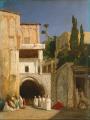 scenes of Oriental life (Orientalism) in art and painting - Before a Mosque (Cairo) :: Alexandre-Gabriel Decamps