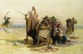 scenes of Oriental life (Orientalism) in art and painting - Danger in the Desert :: Carl Haag