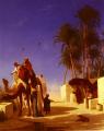 scenes of Oriental life (Orientalism) in art and painting - Camel Drivers Drinking from the Wells :: Charles Theodore Frere