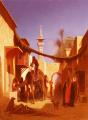 scenes of Oriental life (Orientalism) in art and painting - Street In Damascus and Street In Cairo- A Pair of Painting :: Charles Theodore Frere