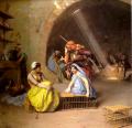scenes of Oriental life (Orientalism) in art and painting -  Almehs playing Chess in a Cafi  :: Jean-Leon Gerome