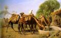 scenes of Oriental life (Orientalism) in art and painting - Camels at the Trough :: Jean-Leon Gerome