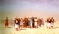 scenes of Oriental life (Orientalism) in art and painting - Egyptian Recruits Crossing the Desert  :: Jean-Leon Gerome