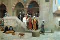 scenes of Oriental life (Orientalism) in art and painting -  Leaving the Mosque :: Jean-Leon Gerome