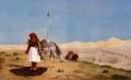 scenes of Oriental life (Orientalism) in art and painting - Prayer in the Desert :: Jean-Leon Gerome 