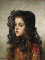 Portraits of young girls in art and painting - Little Girl with Head-dress :: Alexei Alexeivich Harlamoff