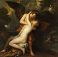 nu art in mythology painting - Cupid and Psyche :: Benjamin West