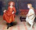Children's portrait in art and painting - The Dancing Lesson :: Thomas Cooper Gotch 