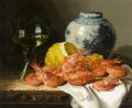 Still Lifes - Still Life with Prawns and a Delft Pot  :: Edward Ladell