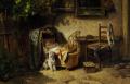 Children's portrait in art and painting - The Afternoon Nap :: Johan Mari Ten Kate 