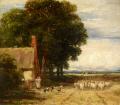 Summer landscapes and gardens - Landscape with a Shepherd and Sheep :: David Cox